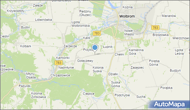 mapa Kolonia Chełmska, Kolonia Chełmska na mapie Targeo